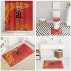 Queensland Papua New Guinea Custom Bathroom Set All Red Pacific PNG Tribal Style - Aussie Hoodie