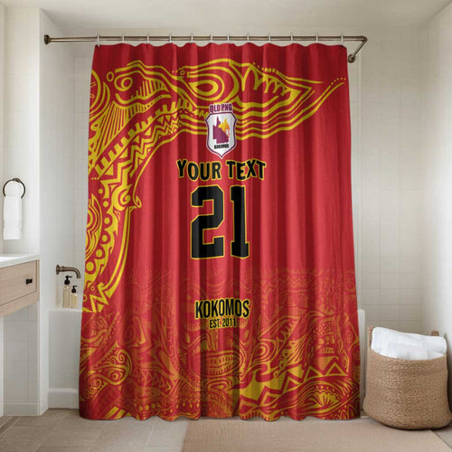 Queensland Papua New Guinea Custom Bathroom Set All Red Pacific PNG Tribal Style - Aussie Hoodie