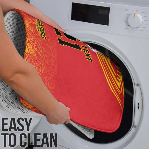 Queensland Papua New Guinea Custom Bathroom Set All Red Pacific PNG Tribal Style - Aussie Hoodie
