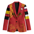 Queensland Papua New Guinea Custom Blazer All Red Pacific PNG Tribal Style - Aussie Hoodie
