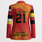 Queensland Papua New Guinea Custom Blazer All Red Pacific PNG Tribal Style - Aussie Hoodie