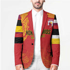 Queensland Papua New Guinea Custom Blazer All Red Pacific PNG Tribal Style - Aussie Hoodie