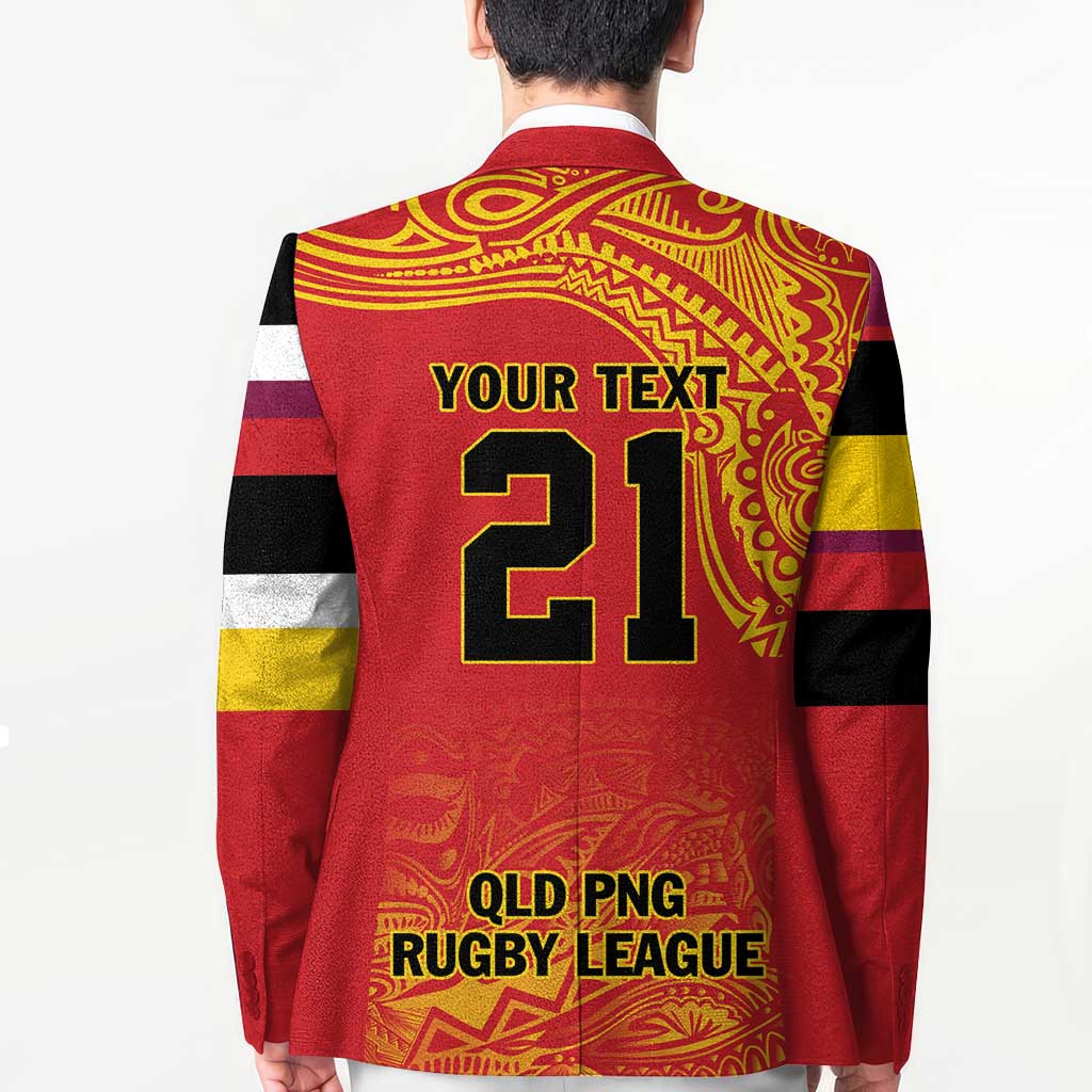 Queensland Papua New Guinea Custom Blazer All Red Pacific PNG Tribal Style - Aussie Hoodie