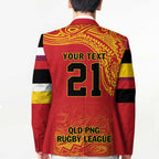 Queensland Papua New Guinea Custom Blazer All Red Pacific PNG Tribal Style - Aussie Hoodie