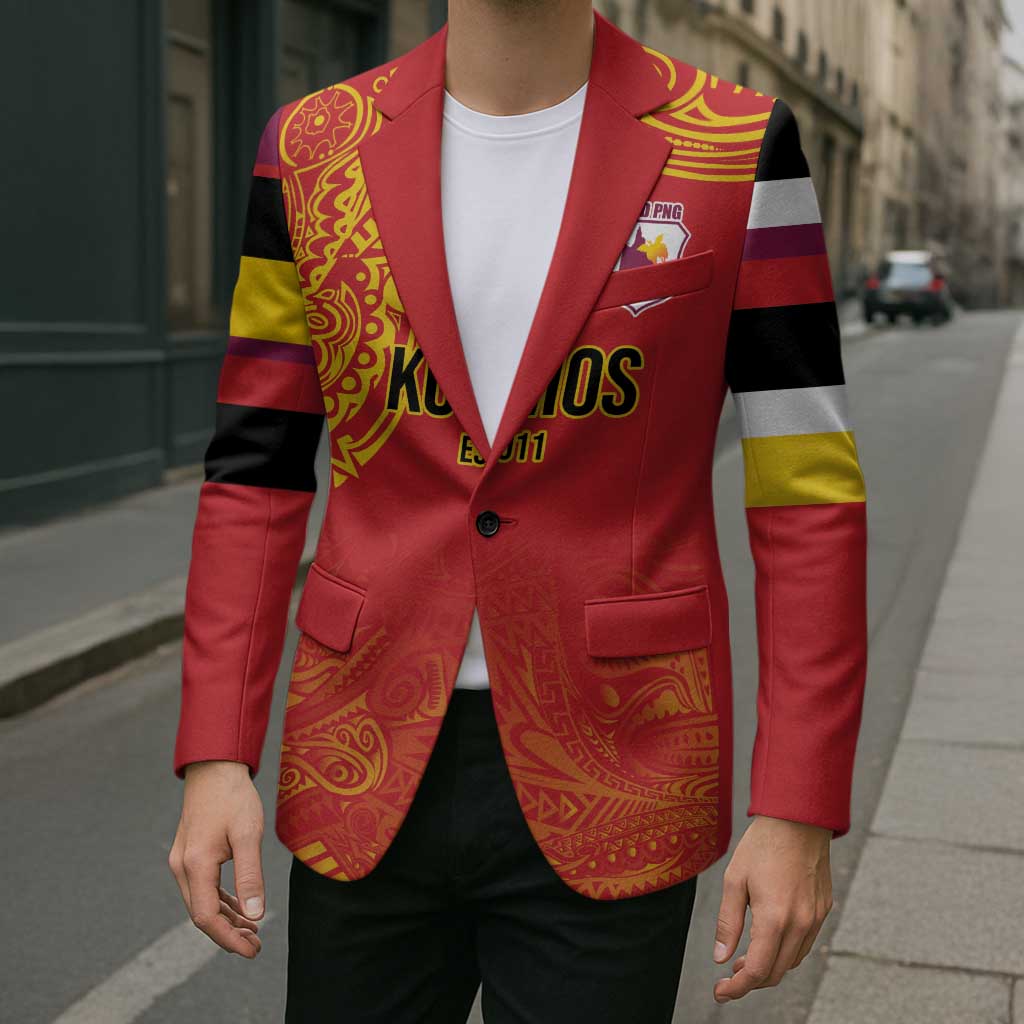 Queensland Papua New Guinea Custom Blazer All Red Pacific PNG Tribal Style - Aussie Hoodie