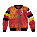 Queensland Papua New Guinea Custom Bomber Jacket All Red Pacific PNG Tribal Style