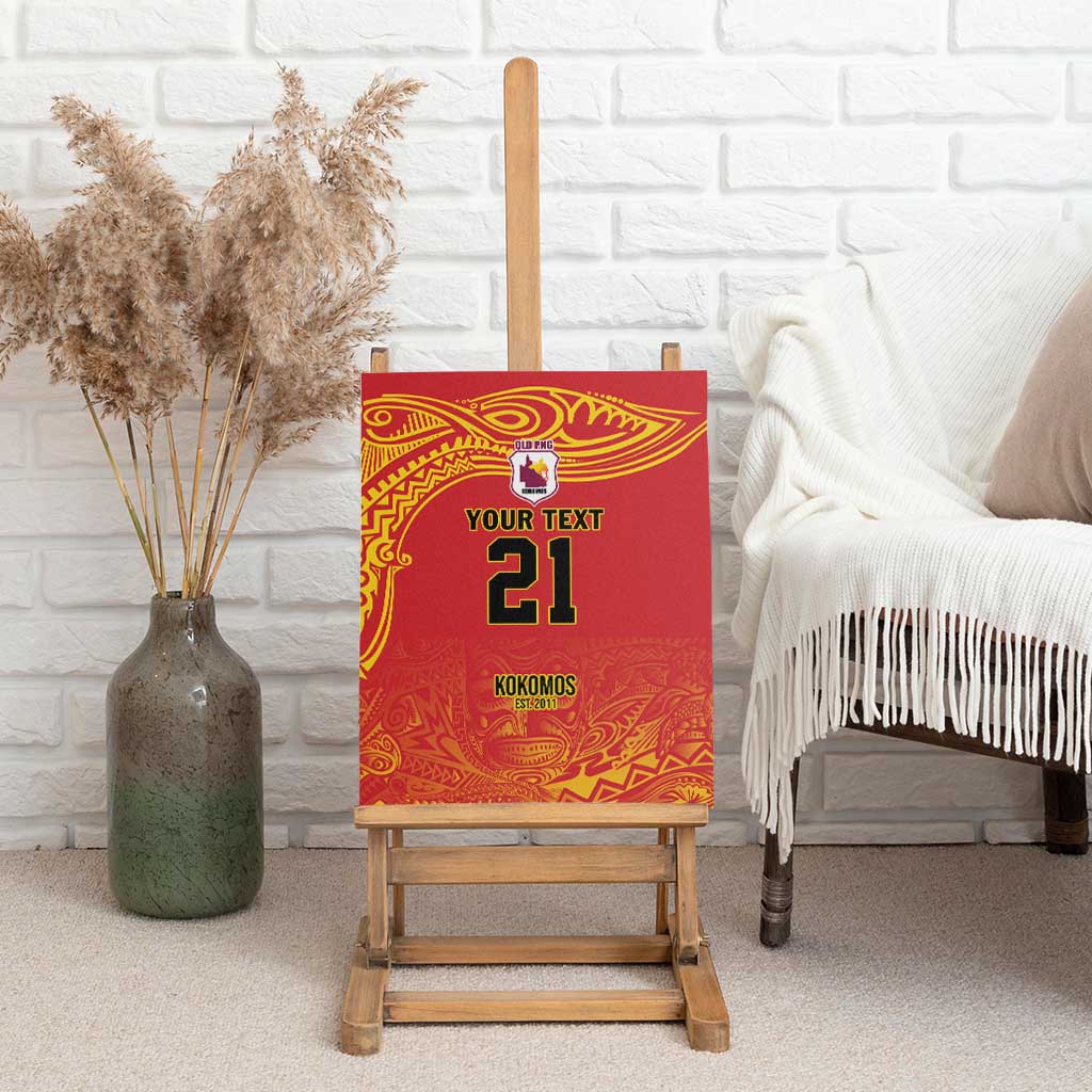 Queensland Papua New Guinea Custom Canvas Wall Art All Red Pacific PNG Tribal Style
