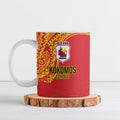 Queensland Papua New Guinea Custom Ceramic Mug All Red Pacific PNG Tribal Style - Aussie Hoodie
