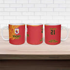 Queensland Papua New Guinea Custom Ceramic Mug All Red Pacific PNG Tribal Style - Aussie Hoodie