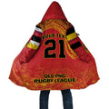 Queensland Papua New Guinea Custom Cloak All Red Pacific PNG Tribal Style - Aussie Hoodie