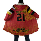Queensland Papua New Guinea Custom Cloak All Red Pacific PNG Tribal Style - Aussie Hoodie