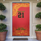 Queensland Papua New Guinea Custom Door Cover All Red Pacific PNG Tribal Style - Aussie Hoodie