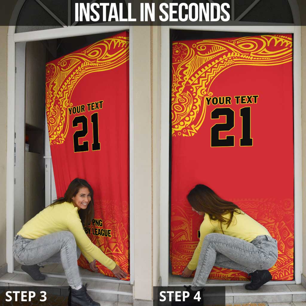 Queensland Papua New Guinea Custom Door Cover All Red Pacific PNG Tribal Style - Aussie Hoodie