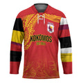Queensland Papua New Guinea Custom Hockey Jersey All Red Pacific PNG Tribal Style - Aussie Hoodie