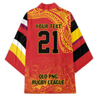Queensland Papua New Guinea Custom Kimono All Red Pacific PNG Tribal Style - Aussie Hoodie