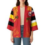 Queensland Papua New Guinea Custom Kimono All Red Pacific PNG Tribal Style - Aussie Hoodie