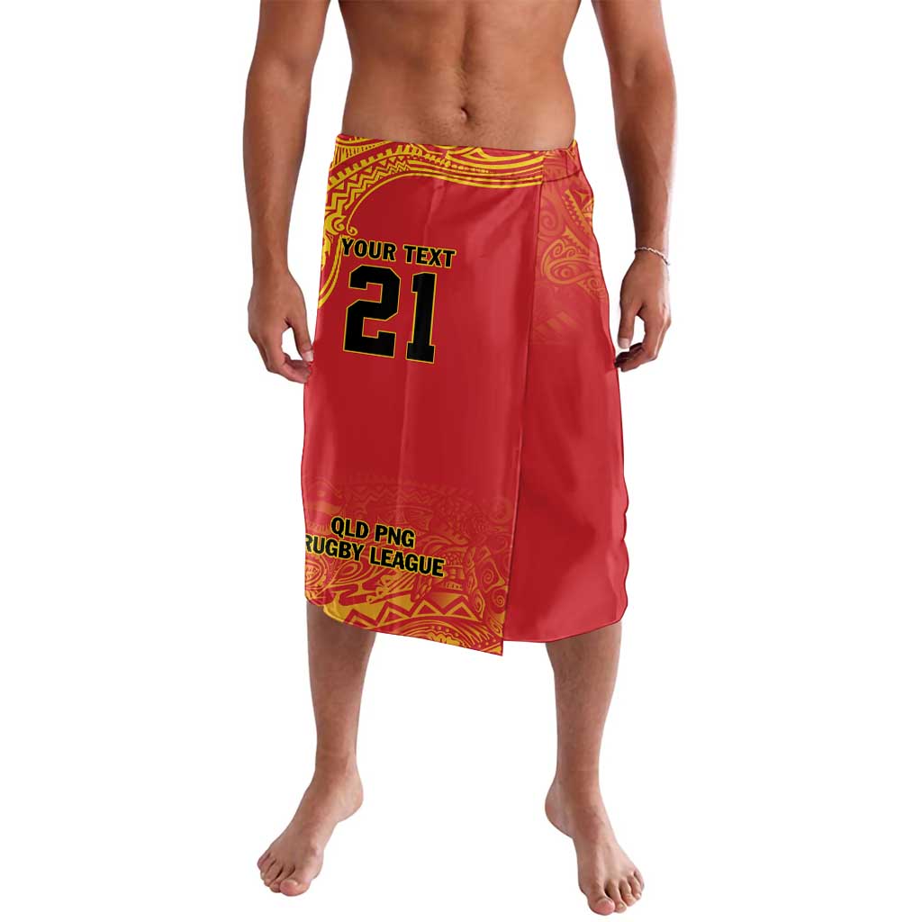 Queensland Papua New Guinea Custom Lavalava All Red Pacific PNG Tribal Style