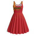 Queensland Papua New Guinea Custom Midi Dress All Red Pacific PNG Tribal Style - Aussie Hoodie