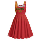 Queensland Papua New Guinea Custom Midi Dress All Red Pacific PNG Tribal Style - Aussie Hoodie