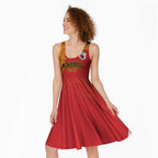 Queensland Papua New Guinea Custom Midi Dress All Red Pacific PNG Tribal Style - Aussie Hoodie