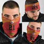 Queensland Papua New Guinea Custom Neck Gaiter All Red Pacific PNG Tribal Style - Aussie Hoodie