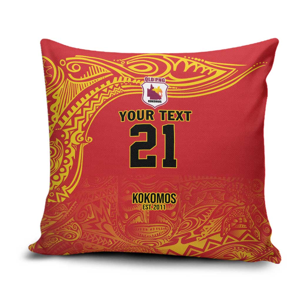 Queensland Papua New Guinea Custom Pillow Cover All Red Pacific PNG Tribal Style - Aussie Hoodie