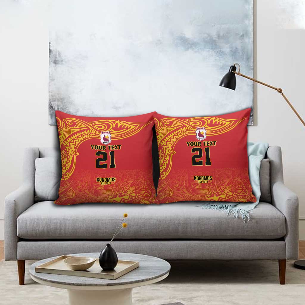 Queensland Papua New Guinea Custom Pillow Cover All Red Pacific PNG Tribal Style - Aussie Hoodie