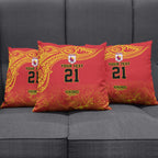 Queensland Papua New Guinea Custom Pillow Cover All Red Pacific PNG Tribal Style - Aussie Hoodie