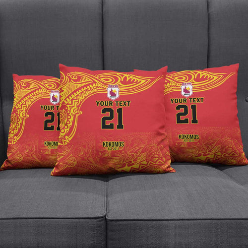 Queensland Papua New Guinea Custom Pillow Cover All Red Pacific PNG Tribal Style - Aussie Hoodie