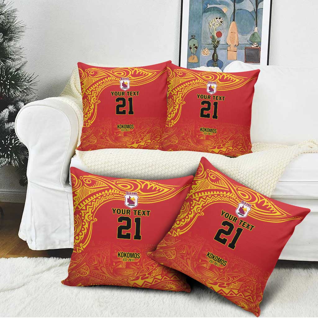 Queensland Papua New Guinea Custom Pillow Cover All Red Pacific PNG Tribal Style - Aussie Hoodie