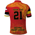 Queensland Papua New Guinea Custom Polo Shirt All Red Pacific PNG Tribal Style