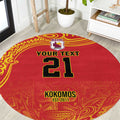 Queensland Papua New Guinea Custom Round Carpet All Red Pacific PNG Tribal Style