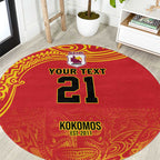 Queensland Papua New Guinea Custom Round Carpet All Red Pacific PNG Tribal Style