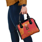 Queensland Papua New Guinea Custom Shoulder Handbag All Red Pacific PNG Tribal Style
