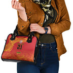 Queensland Papua New Guinea Custom Shoulder Handbag All Red Pacific PNG Tribal Style