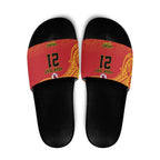 Queensland Papua New Guinea Custom Slide Sandals All Red Pacific PNG Tribal Style - Aussie Hoodie