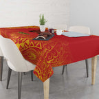 Queensland Papua New Guinea Custom Tablecloth All Red Pacific PNG Tribal Style