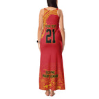 Queensland Papua New Guinea Custom Tank Maxi Dress All Red Pacific PNG Tribal Style