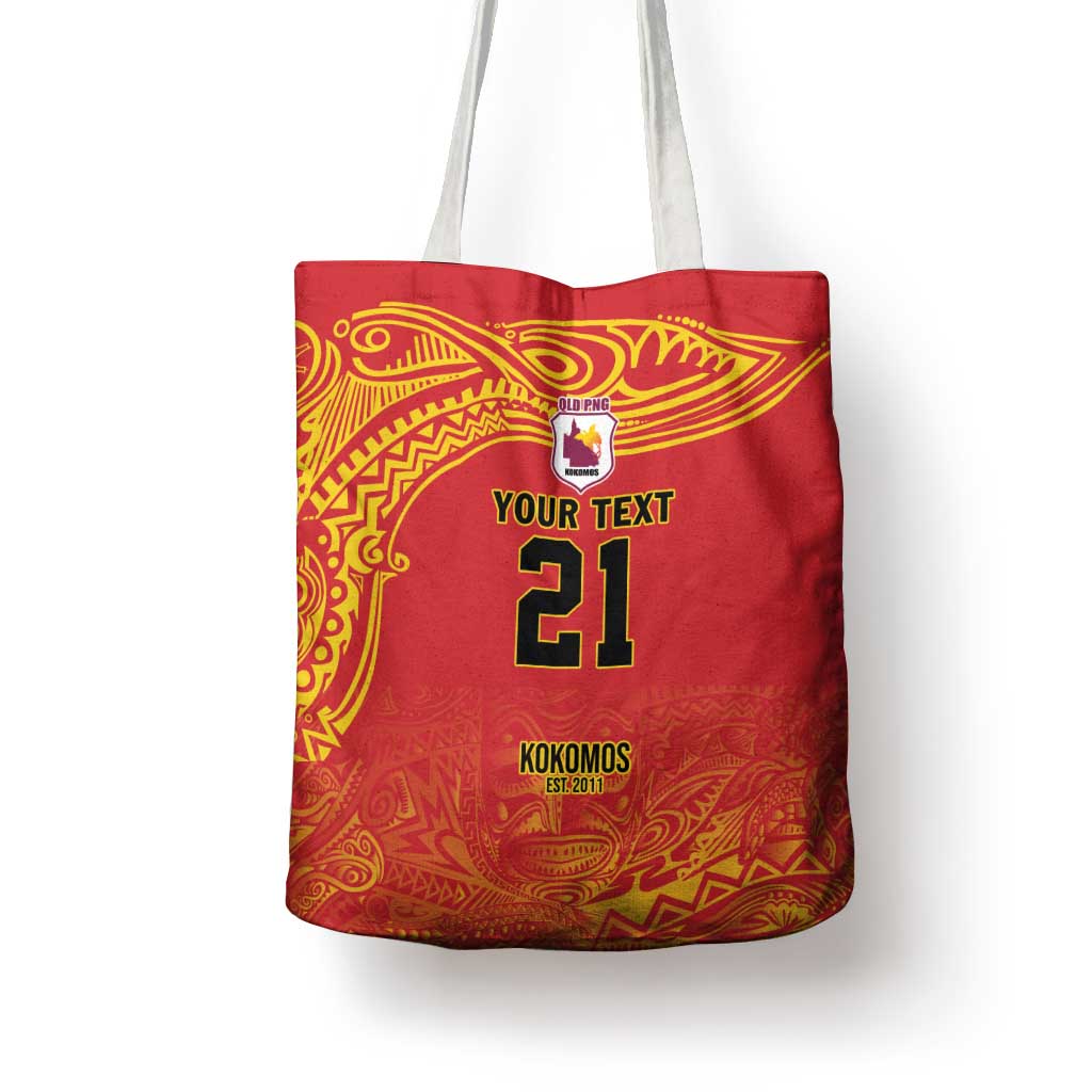 Queensland Papua New Guinea Custom Tote Bag All Red Pacific PNG Tribal Style - Aussie Hoodie