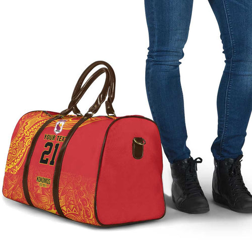 Queensland Papua New Guinea Custom Travel Bag All Red Pacific PNG Tribal Style - Aussie Hoodie