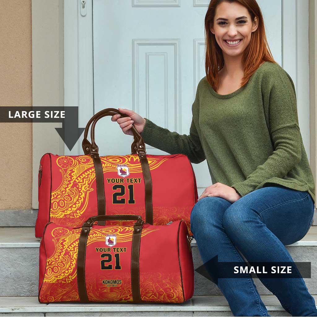 Queensland Papua New Guinea Custom Travel Bag All Red Pacific PNG Tribal Style - Aussie Hoodie