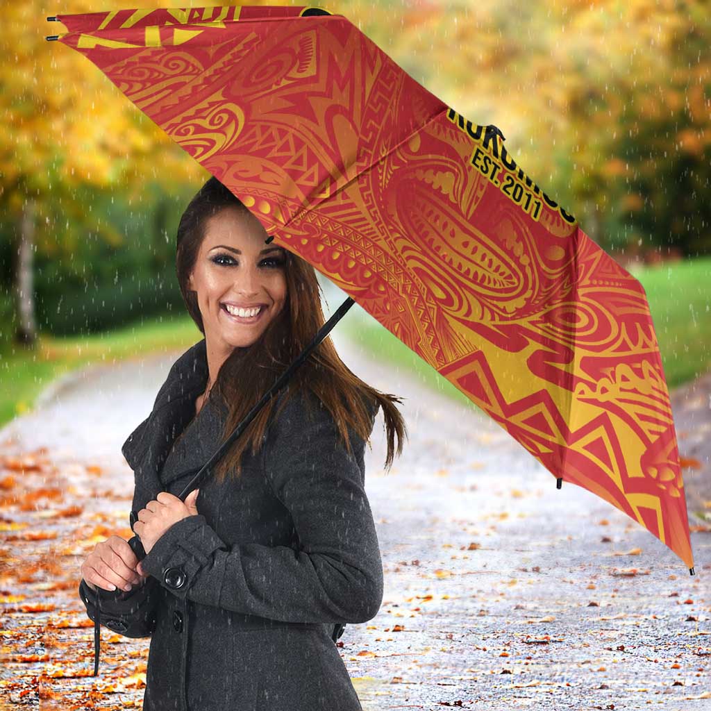 Queensland Papua New Guinea Custom Umbrella All Red Pacific PNG Tribal Style - Aussie Hoodie
