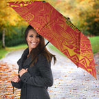 Queensland Papua New Guinea Custom Umbrella All Red Pacific PNG Tribal Style - Aussie Hoodie