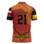 Queensland Papua New Guinea Custom Zipper Polo Shirt All Red Pacific PNG Tribal Style - Aussie Hoodie