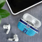 Queensland Samoa Custom AirPods Case Blue Pacific Polynesian Tribal Pattern - Aussie Hoodie
