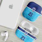Queensland Samoa Custom AirPods Case Blue Pacific Polynesian Tribal Pattern - Aussie Hoodie