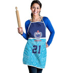 Queensland Samoa Custom Apron Blue Pacific Polynesian Tribal Pattern - Aussie Hoodie
