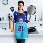 Queensland Samoa Custom Apron Blue Pacific Polynesian Tribal Pattern - Aussie Hoodie