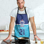 Queensland Samoa Custom Apron Blue Pacific Polynesian Tribal Pattern - Aussie Hoodie