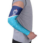 Queensland Samoa Custom Arm Sleeves Blue Pacific Polynesian Tribal Pattern - Aussie Hoodie